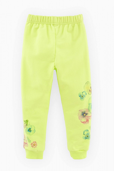 Брюки прямого силуэта из хлопкового футера Bell Bimbo 240026 лайм - фото 2