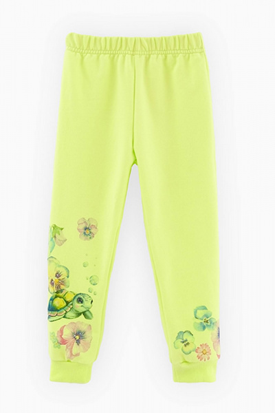 Брюки прямого силуэта из хлопкового футера Bell Bimbo 240026 лайм - фото 1