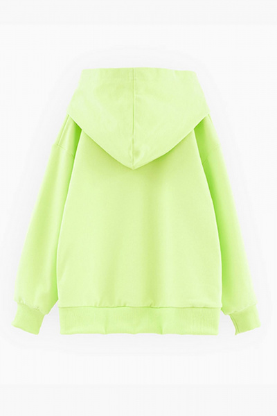 Худи прямой крой из хлопкового футера со стразами Bell Bimbo 240080 лайм - фото 3