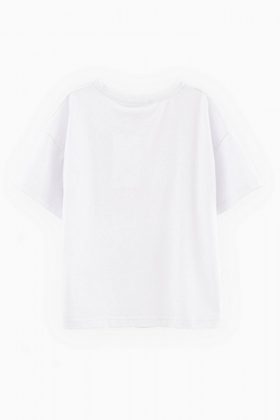 Майка в стиле акварельного принта из хлопка Bell Bimbo 240081 белый - фото 2