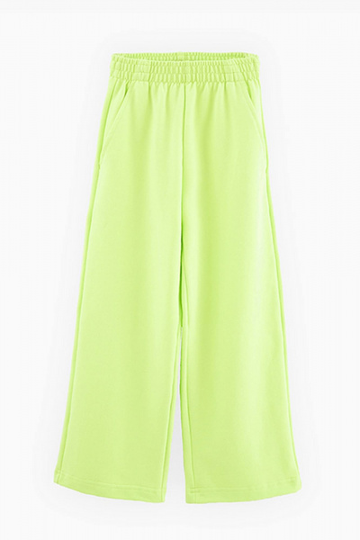 Брюки широкой посадки из футера с принтом Bell Bimbo 240084 лайм - фото 1