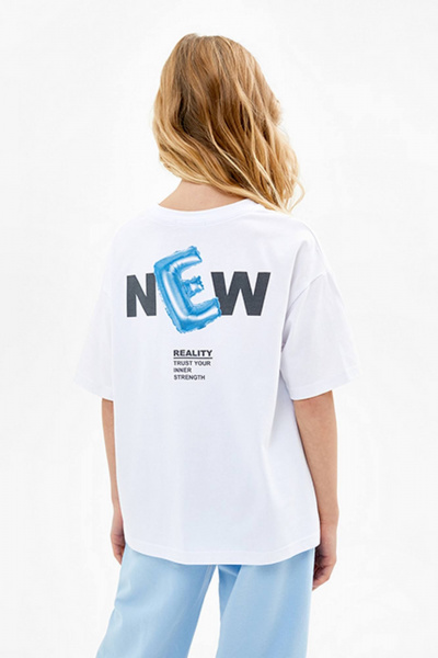 Объемная футболка oversized из трикотажа Bell Bimbo 240123 белый - фото 5