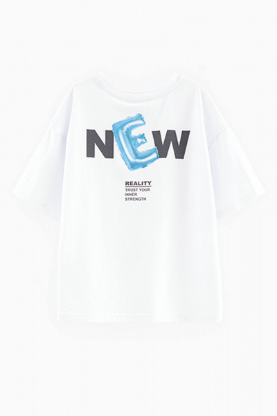 Объемная футболка oversized из трикотажа Bell Bimbo 240123 белый - фото 3