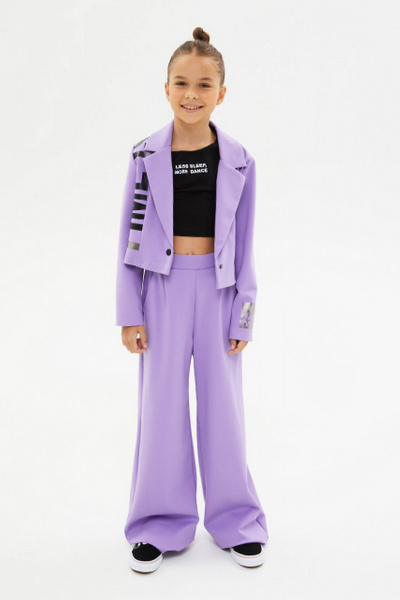 Укороченный жакет из футера с блестками Bell Bimbo 240207 лиловый - фото 5