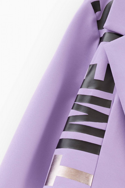 Укороченный жакет из футера с блестками Bell Bimbo 240207 лиловый - фото 4