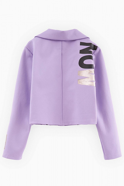 Укороченный жакет из футера с блестками Bell Bimbo 240207 лиловый - фото 3