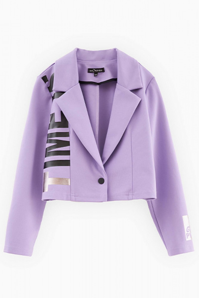 Укороченный жакет из футера с блестками Bell Bimbo 240207 лиловый - фото 2