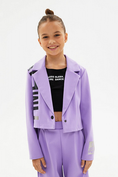 Укороченный жакет из футера с блестками Bell Bimbo 240207 лиловый - фото 1