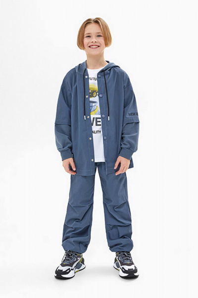 Джинсовая рубашка-пиджак с капюшоном и карманами Bell Bimbo 241137 деним - фото 1