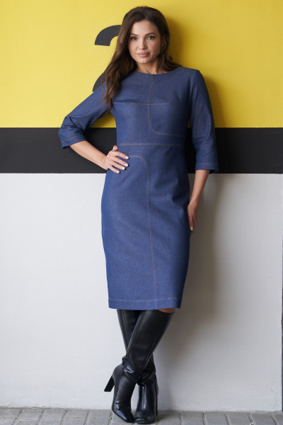 Платье Andina city 8015 синий - фото 1