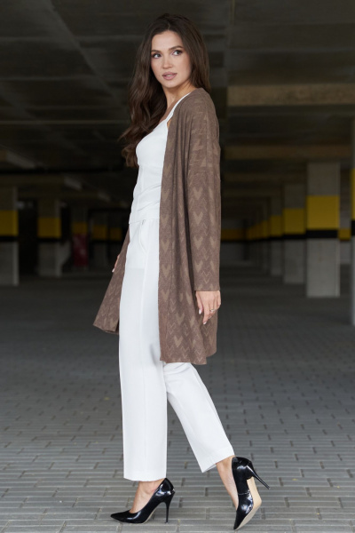 Блуза, брюки, кардиган Andina city 9035 молочный-капучино - фото 6