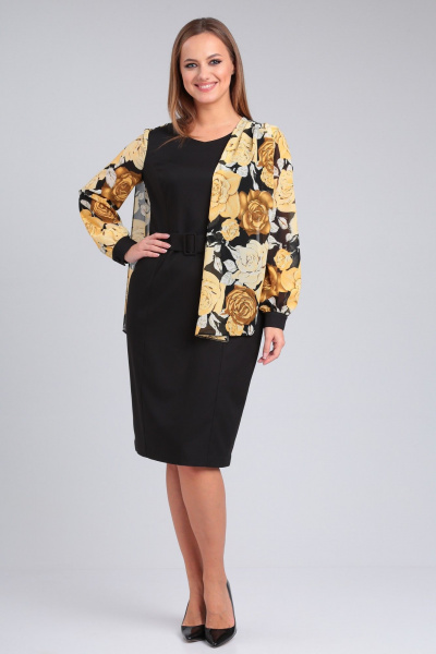 Стильное летнее платье в горошек с рельефными швами Angelina & Сo 954 - фото 8