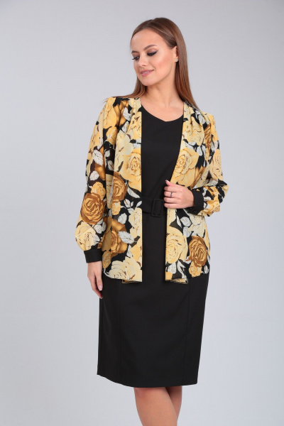 Стильное летнее платье в горошек с рельефными швами Angelina & Сo 954 - фото 6