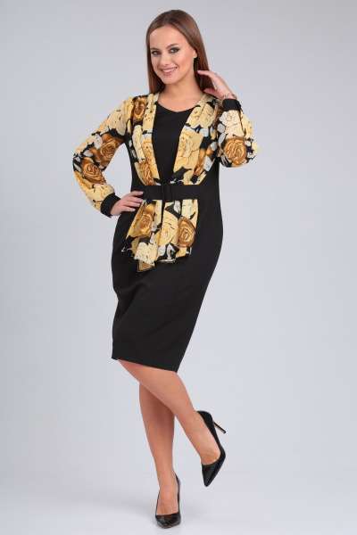 Стильное летнее платье в горошек с рельефными швами Angelina & Сo 954 - фото 5