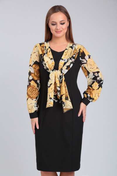 Стильное летнее платье в горошек с рельефными швами Angelina & Сo 954 - фото 4