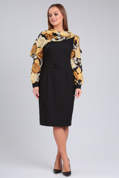 Стильное летнее платье в горошек с рельефными швами Angelina & Сo 954 - фото 3