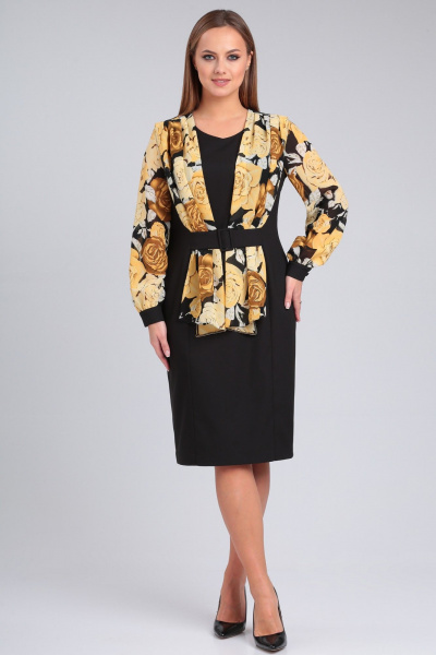 Стильное летнее платье в горошек с рельефными швами Angelina & Сo 954 - фото 2