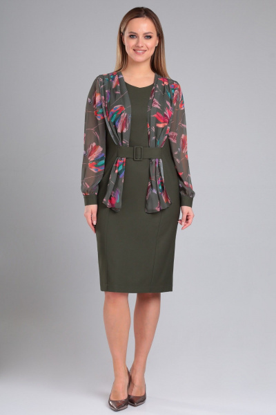 Деловое платье полуприлегающего силуэта с поясом Angelina & Сo 956 - фото 4
