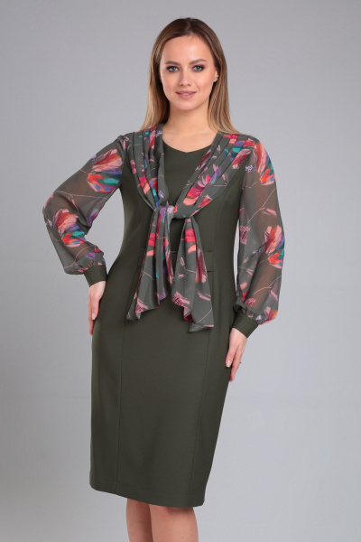 Деловое платье полуприлегающего силуэта с поясом Angelina & Сo 956 - фото 8