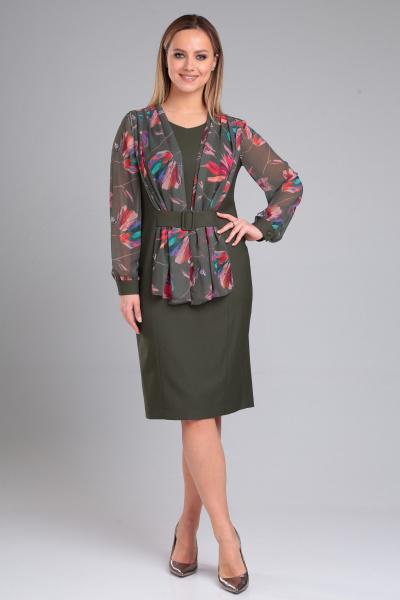Деловое платье полуприлегающего силуэта с поясом Angelina & Сo 956 - фото 2