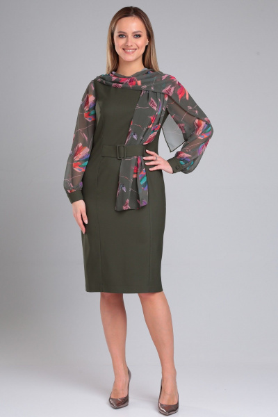 Деловое платье полуприлегающего силуэта с поясом Angelina & Сo 956 - фото 1