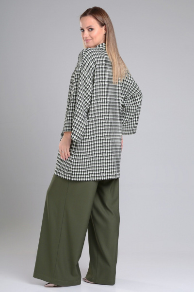 Зеленый свободный жакет-кимоно с принтом из текстиля Angelina & Сompany 957 - фото 8