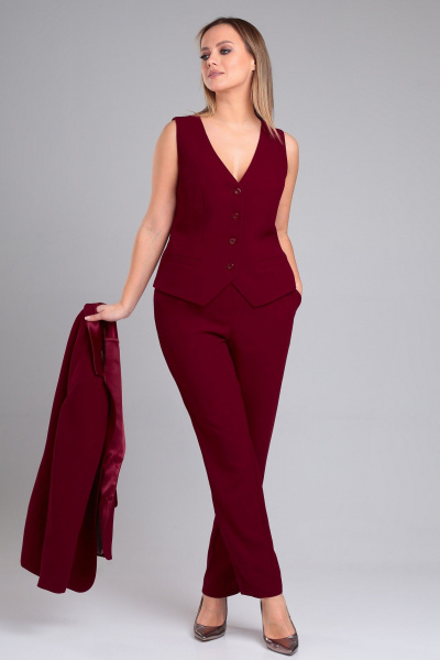 Брюки и жилет с высокой талиевой посадкой из вискозы Angelina & Сompany 965 - фото 10