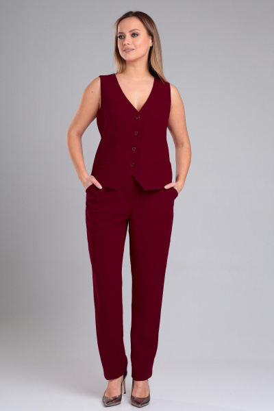 Брюки и жилет с высокой талиевой посадкой из вискозы Angelina & Сompany 965 - фото 6