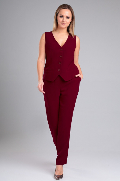 Брюки и жилет с высокой талиевой посадкой из вискозы Angelina & Сompany 965 - фото 2