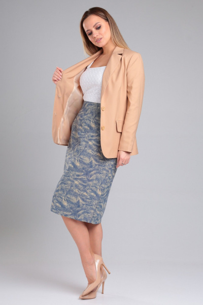 Жакет и юбка классического силуэта из текстиля Angelina & Сompany 966 - фото 7