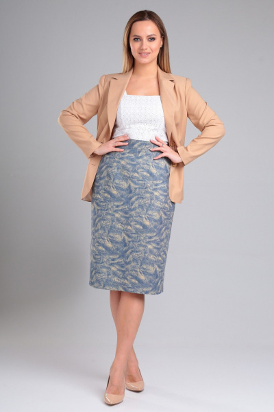 Жакет и юбка классического силуэта из текстиля Angelina & Сompany 966 - фото 6