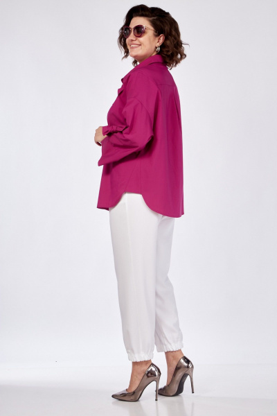 Рубашка на каждый день с бантиками и спущенным плечом Grace for you 009 фуксия - фото 2