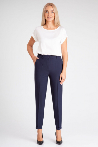 Деловой костюм-двойка брюки и жакет из текстиля IVARI 10305/1 синий - фото 8