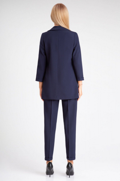 Деловой костюм-двойка брюки и жакет из текстиля IVARI 10305/1 синий - фото 4