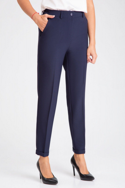 Деловой костюм-двойка брюки и жакет из текстиля IVARI 10305/1 синий - фото 9