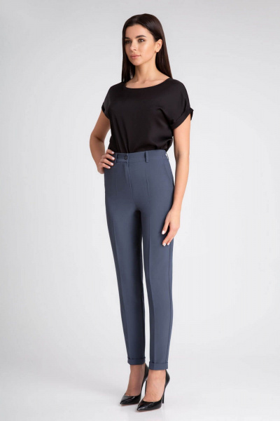 Деловой костюм-двойка серый и синий из текстиля IVARI 10305/1 графит - фото 4