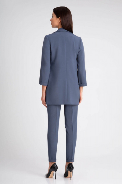 Деловой костюм-двойка серый и синий из текстиля IVARI 10305/1 графит - фото 3