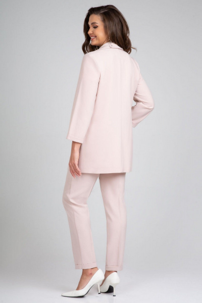 Деловой костюм-двойка розовый и синий из текстиля IVARI 10305/1 пудра - фото 4