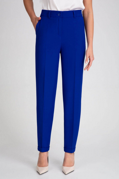 Деловой костюм-двойка синий из текстиля IVARI 10305/1 василек - фото 9