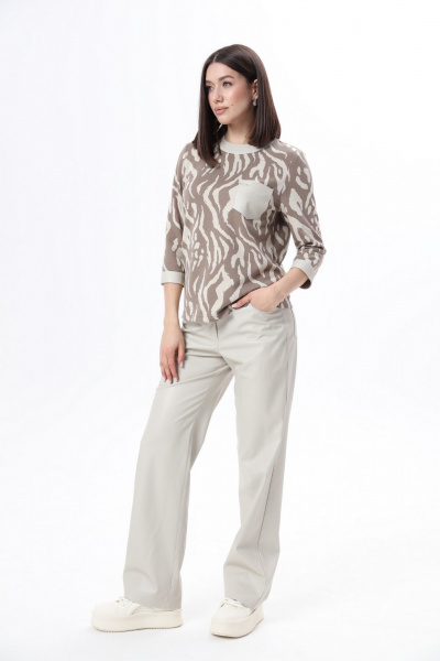 Брюки из экокожи с карманами и классическим кройом LM М1106 - фото 3