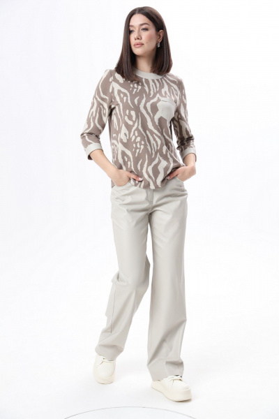 Брюки из экокожи с карманами и классическим кройом LM М1106 - фото 2