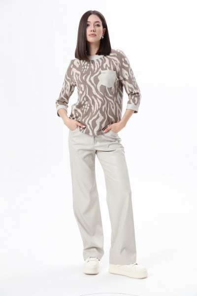 Брюки из экокожи с карманами и классическим кройом LM М1106 - фото 1