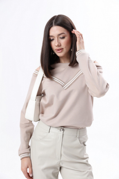 Розовые и серые трикотажные брюки и джемпер из текстиля LM КД9283 - фото 8