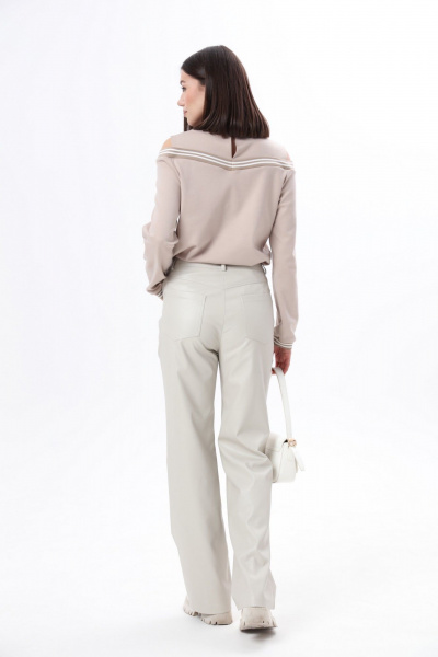 Розовые и серые трикотажные брюки и джемпер из текстиля LM КД9283 - фото 7