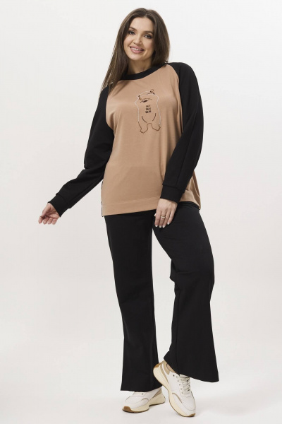 Брюки, джемпер Ma Сherie 3038 капучино+черный - фото 6