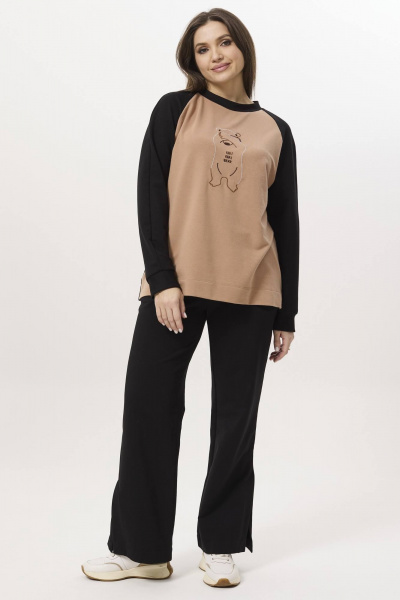 Брюки, джемпер Ma Сherie 3038 капучино+черный - фото 1