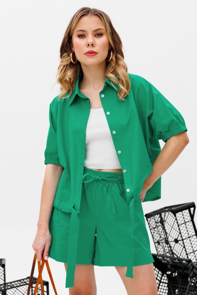 Блуза, шорты KOKOdea 2.12 изумруд - фото 3