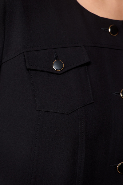 Демисезонный черный костюм из вискозы и текстиля с брюками и жакетом Algranda А3972 - фото 7