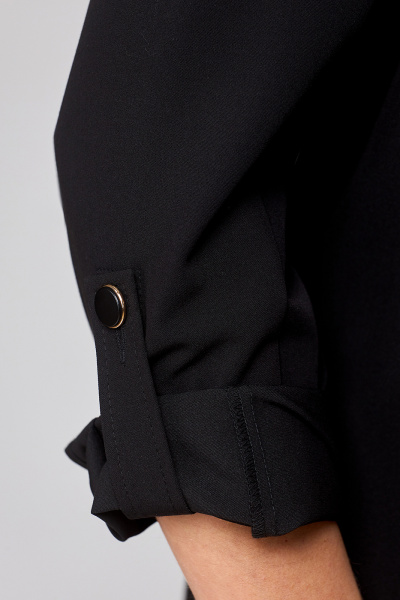 Демисезонный черный костюм из вискозы и текстиля с брюками и жакетом Algranda А3972 - фото 9