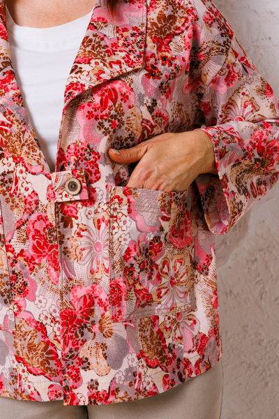 Блуза, брюки, жакет Mubliz 148 красный-молоко - фото 5